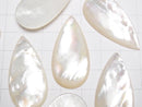 [Video] High Quality White Shell (Silver-lip Oyster ) Pear shape Cabochon 40x20x5mm 1pc