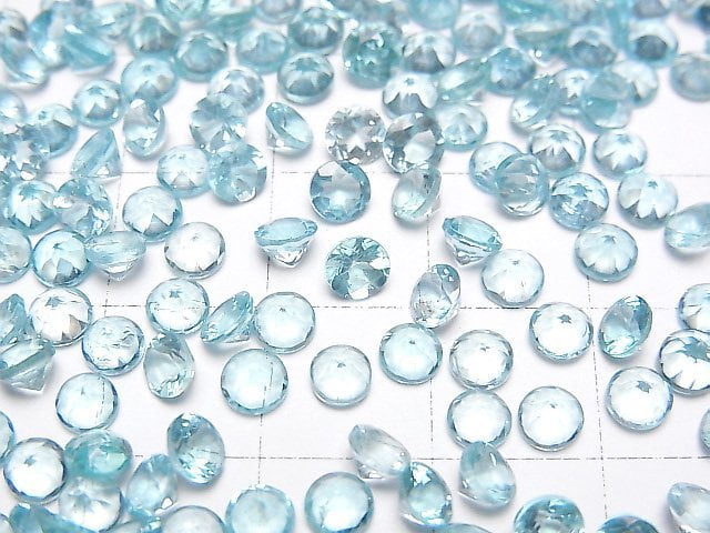 [Video]High Quality Apatite AAA Loose stone Round Faceted 4x4mm 5pcs