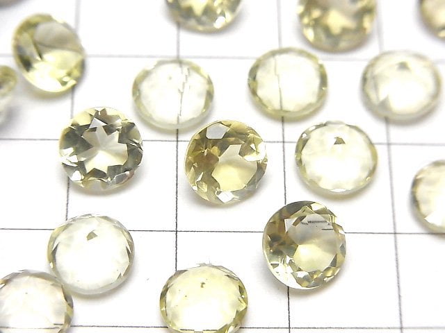 [Video]High Quality Lemon Quartz AAA Loose stone Round Faceted 8x8mm 4pcs