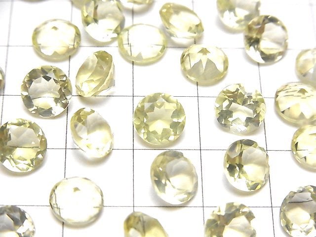 [Video]High Quality Lemon Quartz AAA Loose stone Round Faceted 8x8mm 4pcs