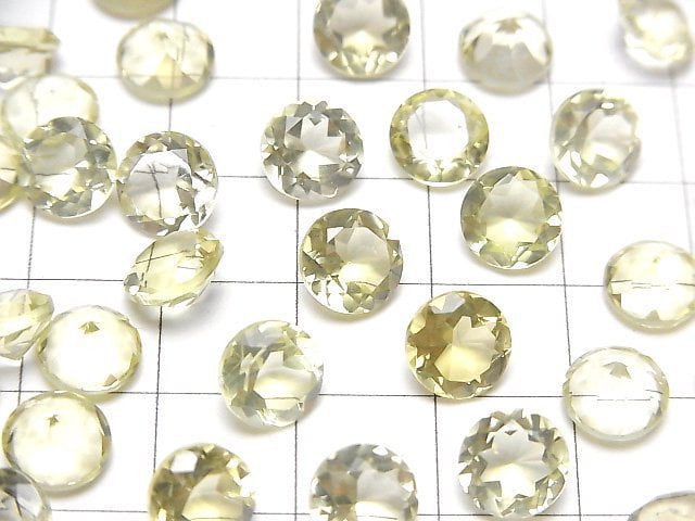 [Video]High Quality Lemon Quartz AAA Loose stone Round Faceted 8x8mm 4pcs