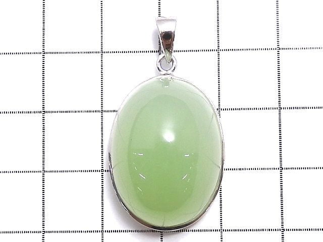 [Video][One of a kind] Afghanistan Green Calcite AAA Pendant Silver925 NO.6