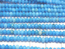 [Video]High Quality! Magnesite Turquoise Faceted Button Rondelle 3x3x2mm 1strand beads (aprx.15inch/37cm)