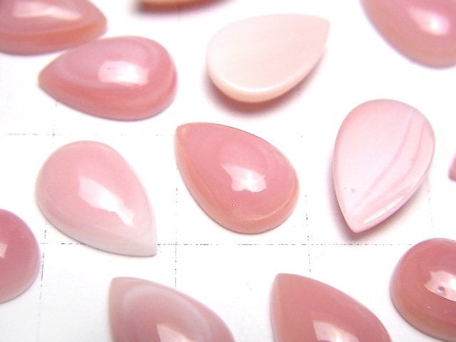 [Video] Queen Conch Shell AAA Pear shape Cabochon 12x8mm 2pcs