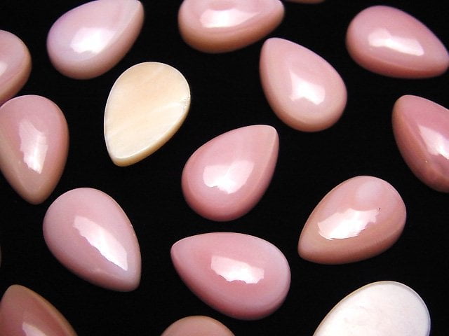 [Video] Queen Conch Shell AAA Pear shape Cabochon 14x9mm 2pcs