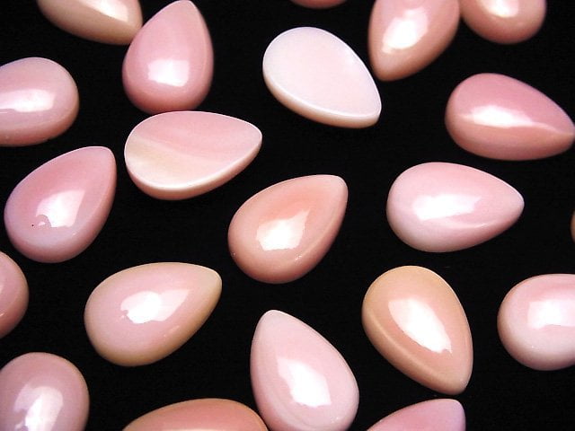 [Video] Queen Conch Shell AAA Pear shape Cabochon 14x9mm 2pcs