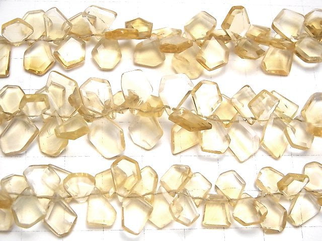 [Video]High Quality Citrine AA++ Rough Slice Faceted 1strand beads (aprx.7inch/19cm)