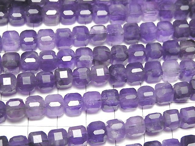 [Video]High Quality! Amethyst AA+ Cube Shape 7x7x7mm half or 1strand beads (aprx.15inch/38cm)