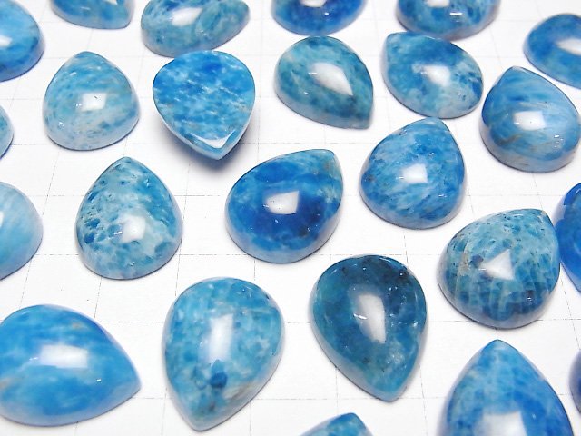 [Video] Blue Apatite AA+ Pear shape Cabochon 20x15mm 1pc