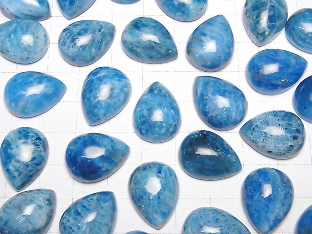 [Video] Blue Apatite AA+ Pear shape Cabochon 20x15mm 1pc