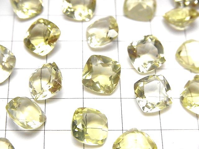 [Video]High Quality Lemon Quartz AAA Loose stone Square Faceted 10x10mm 3pcs