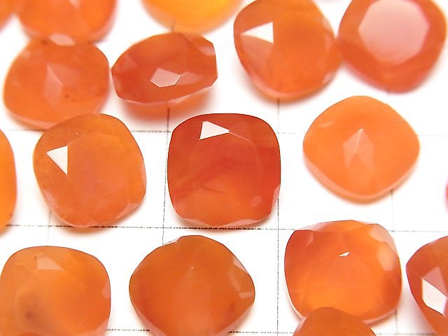 [Video]High Quality Carnelian AAA Loose stone Square Faceted 10x10mm 2pcs