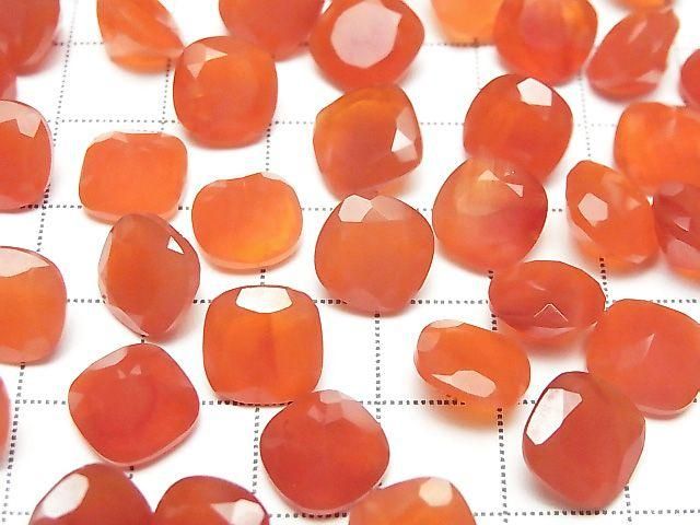 高品質刻面紅玉髓 AAA 裸石 方形刻面 10x10毫米 2顆