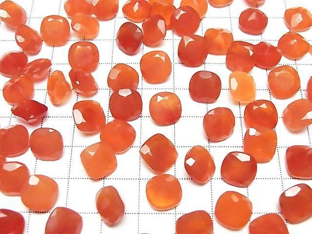 高品質刻面紅玉髓 AAA 裸石 方形刻面 10x10毫米 2顆