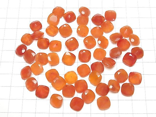 [Video]High Quality Carnelian AAA Loose stone Square Faceted 10x10mm 2pcs