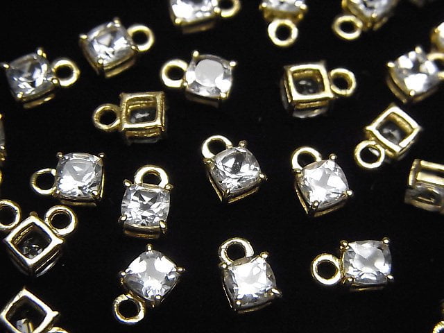 Bezel Setting, Rectangle, Topaz Gemstone Beads