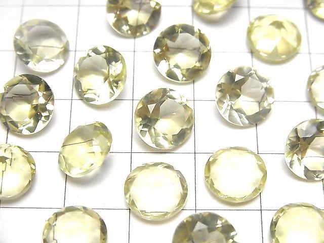 [Video]High Quality Lemon Quartz AAA Loose stone Round Faceted 10x10mm 2pcs