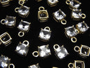 [Video]High Quality White Topaz AAA Bezel Setting Square Faceted 5x5mm 18KGP 2pcs