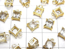 [Video]High Quality White Topaz AAA Bezel Setting Square Faceted 5x5mm 18KGP 2pcs