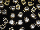 [Video]High Quality White Topaz AAA Bezel Setting Square Faceted 5x5mm 18KGP 2pcs