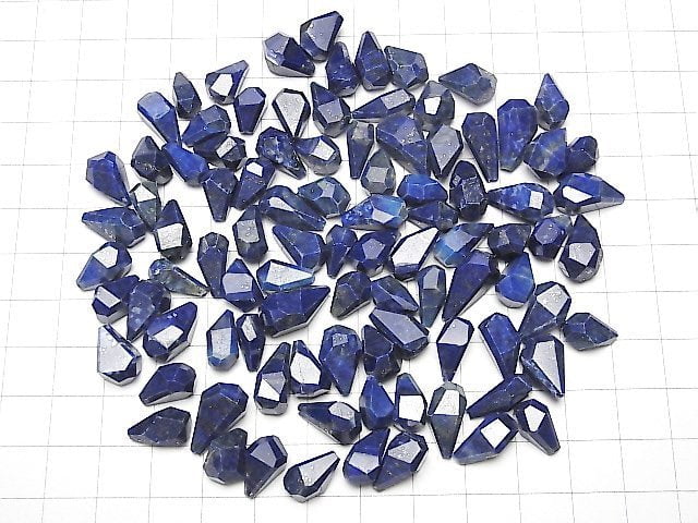 [Video]High Quality Lapislazuli AA++ Half Drilled Hole Rough Faceted Drop 3pcs