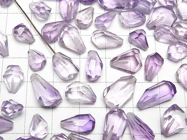 [Video] High Quality Amethyst AAA Half Drilled Hole Rough Faceted Drop 3pcs