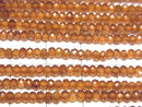 [Video]High Quality! Hessonite Garnet AAA Faceted Button Rondelle 3x3x2mm 1strand beads (aprx.15inch/37cm)