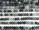 [Video]High Quality! Indigolite Tourmaline AA Faceted Button Rondelle 3x3x2mm 1strand beads (aprx.15inch/37cm)