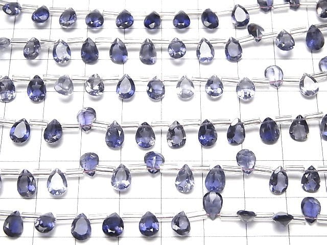 [Video] High Quality Iolite AAA Pear shape Faceted 7x5mm half or 1strand (18pcs )