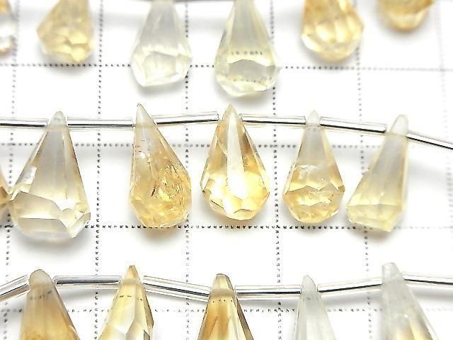 [Video] Citrine AA++ Rough Drop Faceted Briolette 1-strand (8pcs)