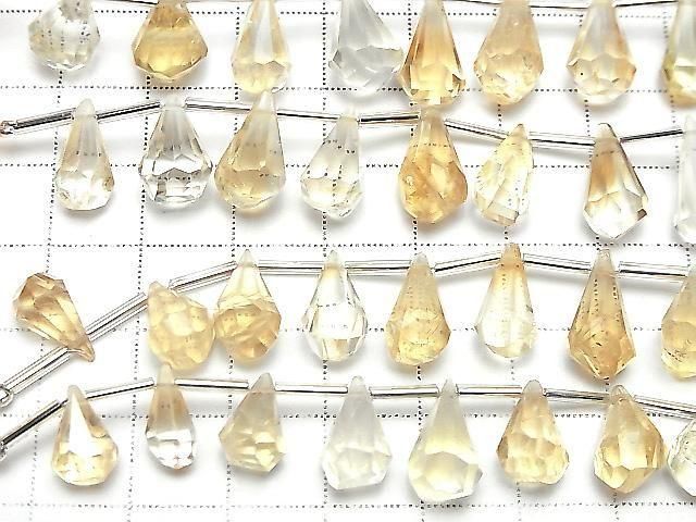[Video] Citrine AA++ Rough Drop Faceted Briolette 1-strand (8pcs)