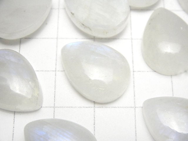 [Video] Rainbow Moonstone AA++ Pear shape Cabochon 20x15mm 2pcs