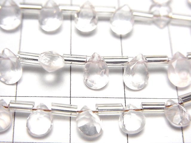 [Video]High Quality Rose Quartz AAA Pear shape Faceted 7x5mm 1strand (18pcs )