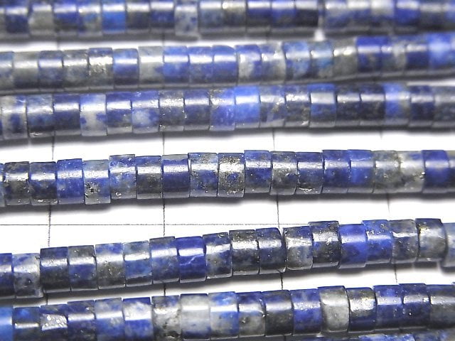 [Video] Lapislazuli AA Roundel (Tube )4x4x2mm 1strand beads (aprx.15inch/37cm)