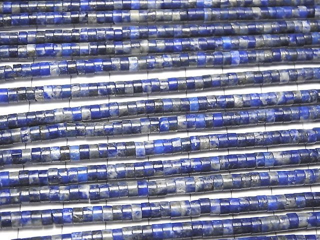 [Video] Lapislazuli AA Rondelle (Tube )4x4x2mm 1strand beads (aprx.15inch/37cm)