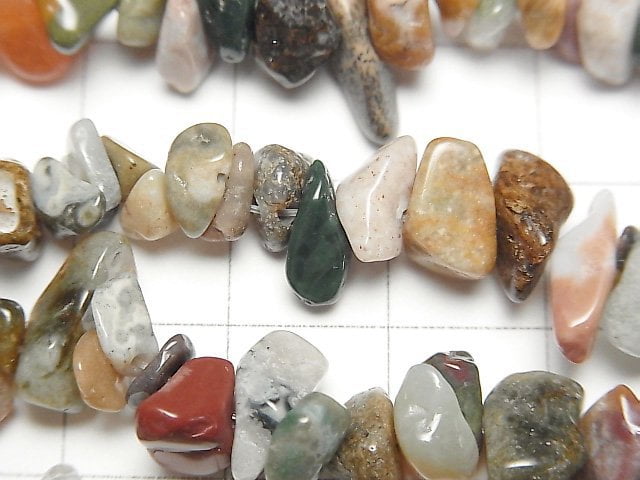 [Video] Ocean Jasper Chips (Small Nugget ) 1strand beads (aprx.31inch/78cm)