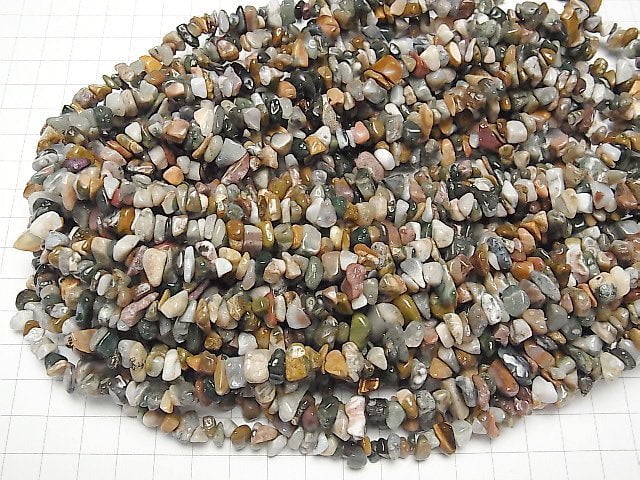 [Video] Ocean Jasper Chips (Small Nugget ) 1strand beads (aprx.31inch/78cm)