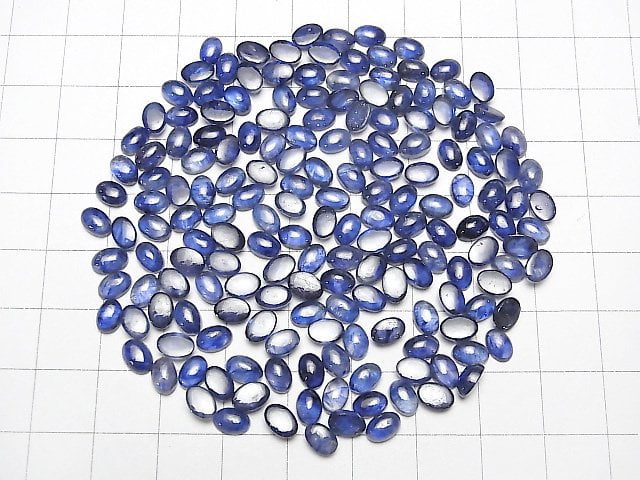 [Video]High Quality Blue Sapphire AAA- Oval Cabochon 6x4mm 4pcs