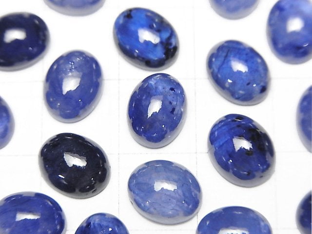 [Video]High Quality Blue Sapphire AAA Oval Cabochon 10x8mm 1pc