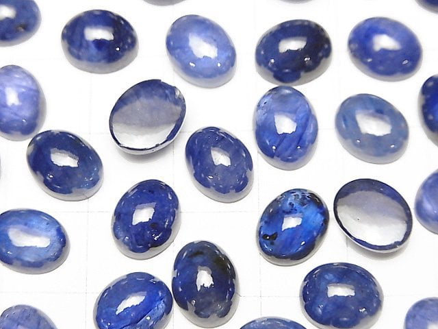 [Video]High Quality Blue Sapphire AAA Oval Cabochon 10x8mm 1pc