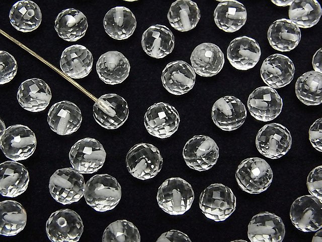 [Video]High Quality Crystal AAA Half Drilled Hole Faceted Round 6mm 5pcs