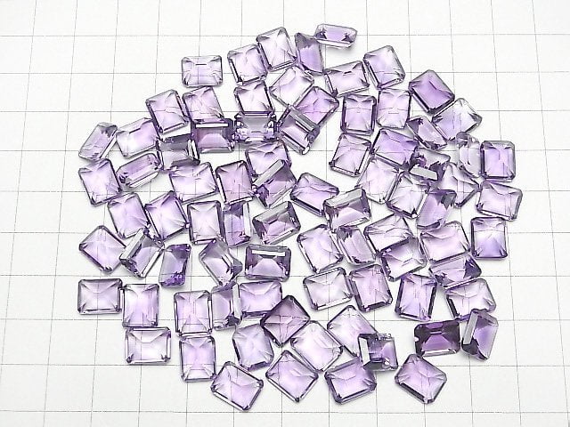 [Video]High Quality Amethyst AAA Loose stone Rectangle Faceted 10x8mm 2pcs