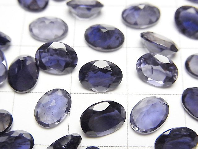 [Video]High Quality Iolite AAA Loose stone Oval Faceted 8x6mm 2pcs