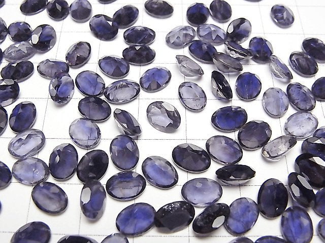 [Video]High Quality Iolite AAA Loose stone Oval Faceted 8x6mm 2pcs