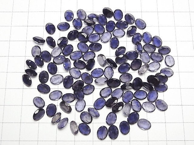 [Video]High Quality Iolite AAA Loose stone Oval Faceted 8x6mm 2pcs