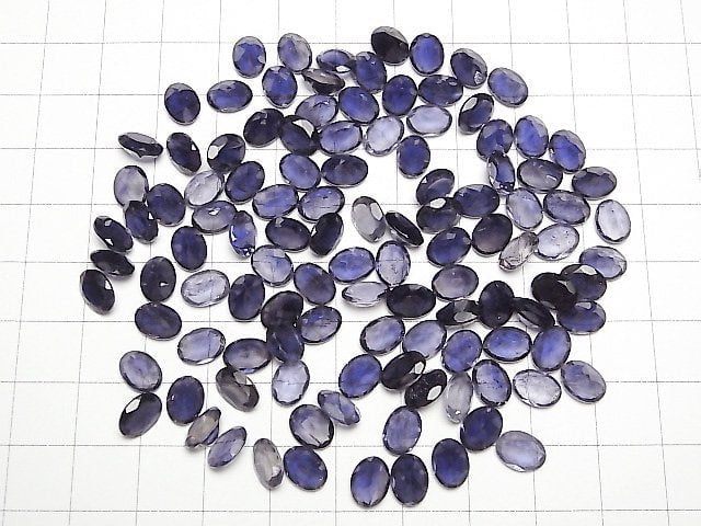 [Video]High Quality Iolite AAA Loose stone Oval Faceted 8x6mm 2pcs