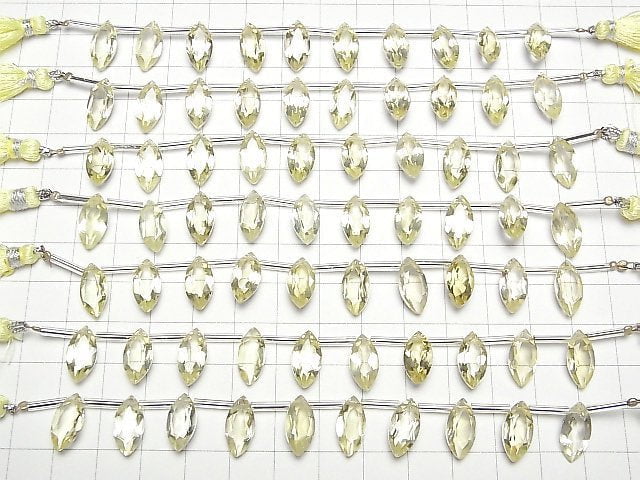 [Video]High Quality Lemon Quartz AAA Marquise Faceted 14x7mm 1strand (8pcs )