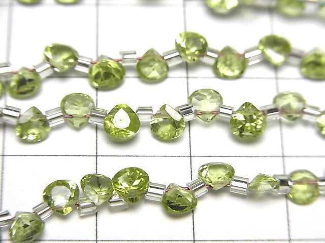 [Video]High Quality Peridot AAA Chestnut Faceted 4x4mm 1strand (28pcs )