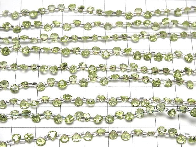 [Video]High Quality Peridot AAA Chestnut Faceted 4x4mm 1strand (28pcs )