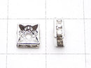Preciosa Square Rondelle 6x6x2.5mm [Clear x Silver] 10pcs